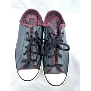 Converse Chuck Taylor All Star Mules Women’s Size 9 Faux Fur Lining Black / Plum